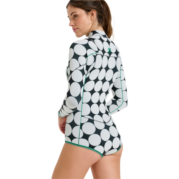 2026 Roxy Da Donna Rise Natural 1.5mm Manica Lunga Chest Zip Muta Primaverile Muta 26BW243502 - Salt Crystal
